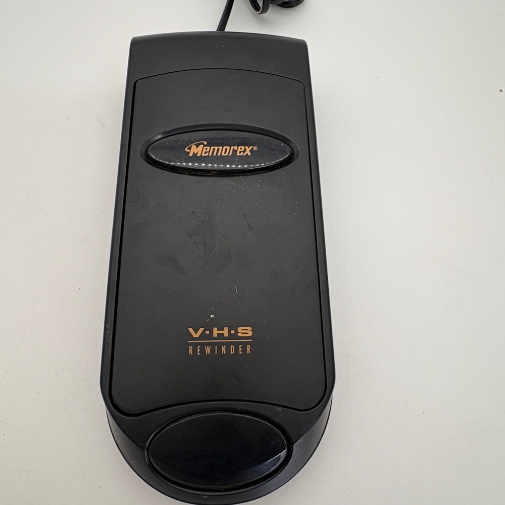 Vintage Memorex VHS Video Cassette Tape Rewinder MR110 Black TESTED and WORKS